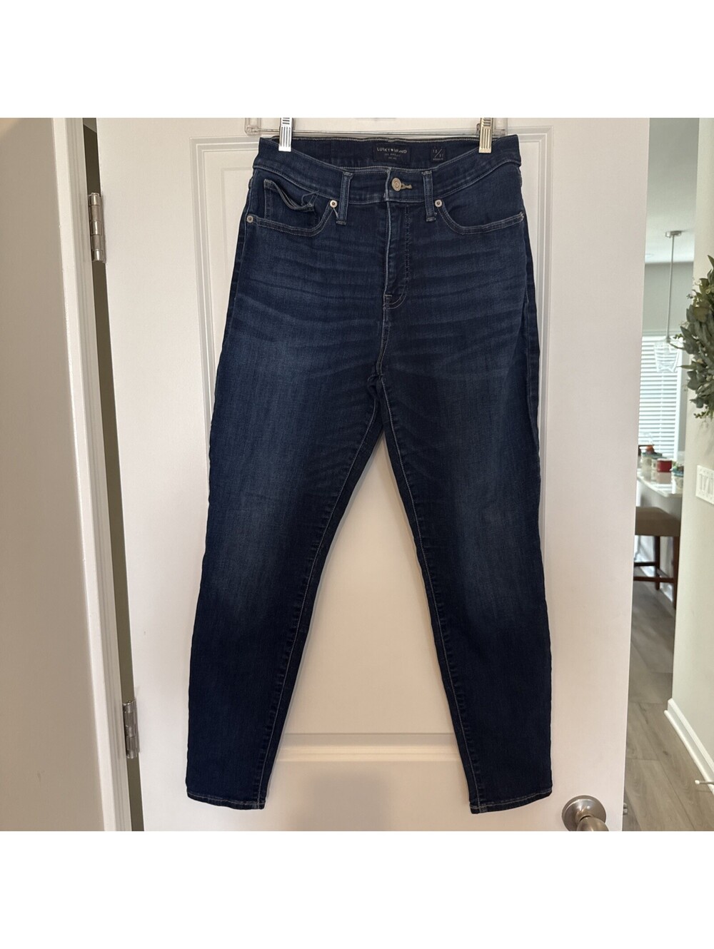 Lucky Brand Size 12/31 Ankle Jeans Mid Rise Skinny Ava Stretch Dark Wash